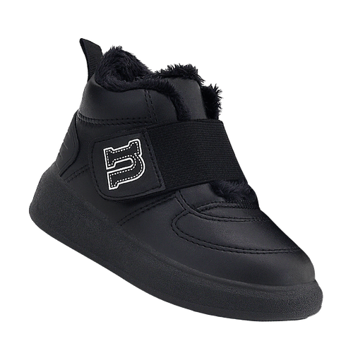 Bota Infantil Novopé com Velcro e Pelo Preto