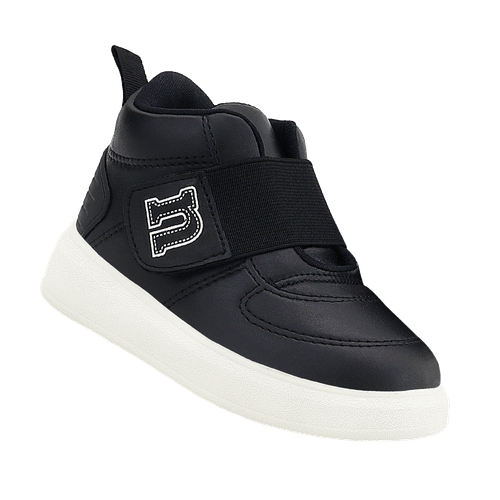 Bota Infantil Novopé com Velcro Preto Off White