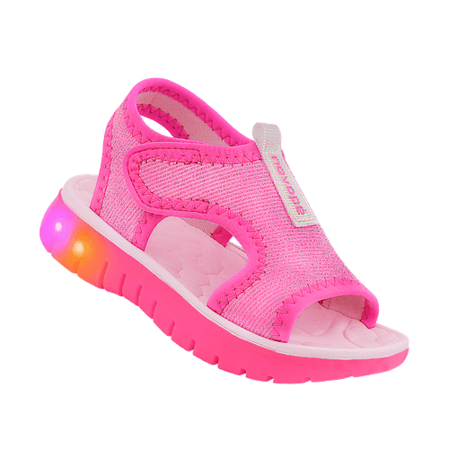 Sandália Infantil Novopé Luzinha Pisca Pisca Rosa