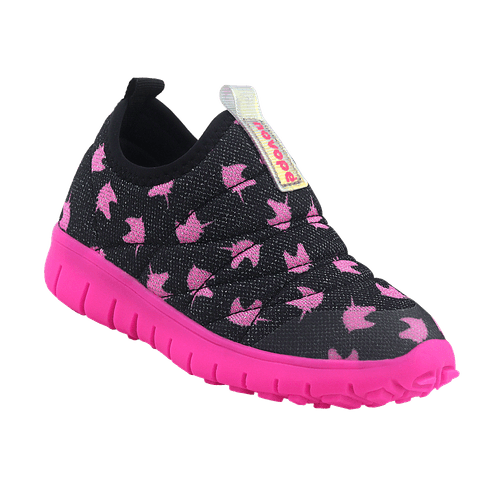 Tênis Infantil Novopé Basic Flex Unicórnio Pink Fluor