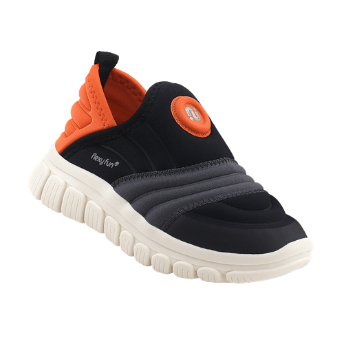 Tênis Infantil Novopé Flexyfun Preto Com Laranja