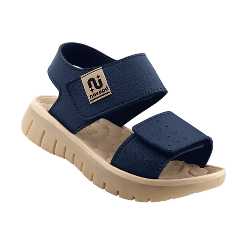 Sandália Infantil Novopé Flat Casual Marinho com Bege