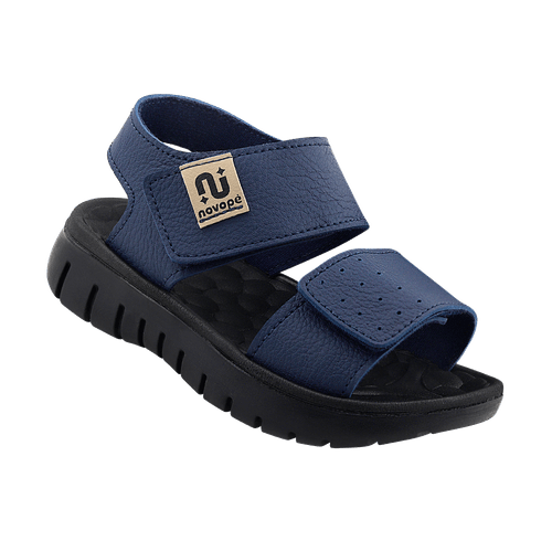 Sandália Infantil Novopé Flat Casual Marinho com preto