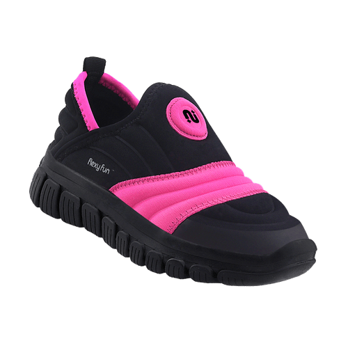 Tênis Infantil Novopé Flexyfun Preto Pink Fluor