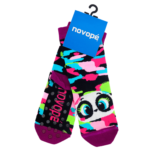 Meia antiderrapante de personagens Novopé Panda