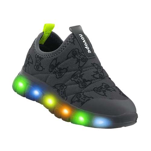 Tênis Infantil Novopé Soft LED Game Chumbo