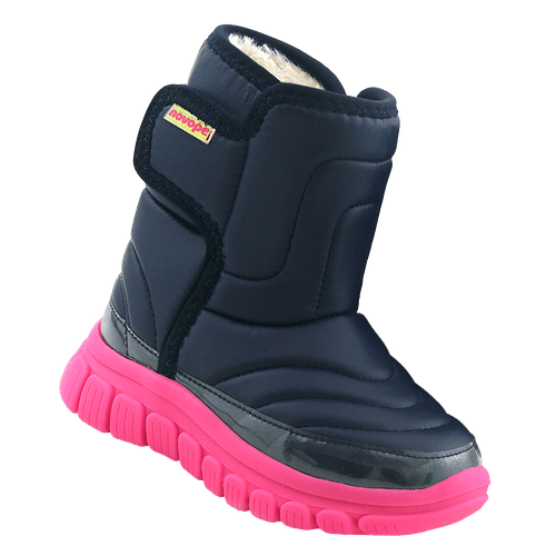 Bota Infantil Novopé Be Free Cano Alto com lã sintética Marinho com Pink