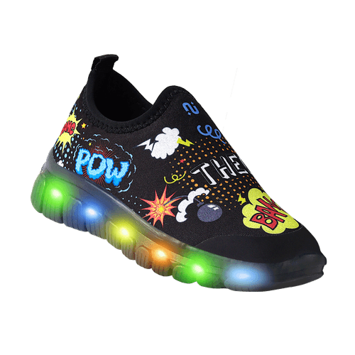 Tênis Infantil Novopé Personalizado com LED Cartoon