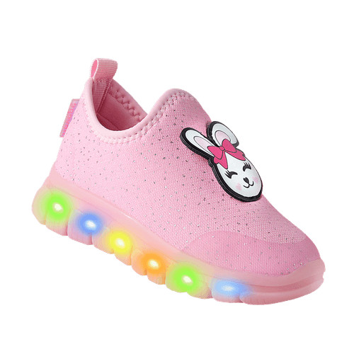 Tênis Infantil Novopé Soft LED Coelho Rosa BB