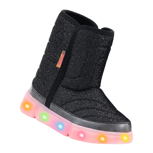 Bota Novopé Infantil Luzinha Pisca Pisca Preto Glitter