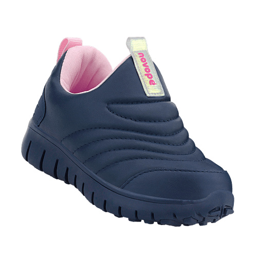 Tênis Infantil Novopé Super Flex Resistente a água Marinho Rosa bb