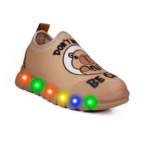 Tênis Infantil Novopé soft Tech LED Capivara