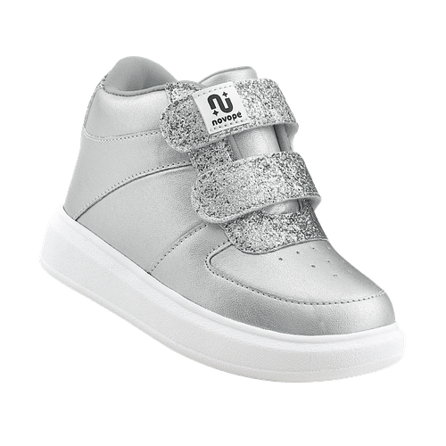 Tênis Bota Infantil Novopé Prata Glitter
