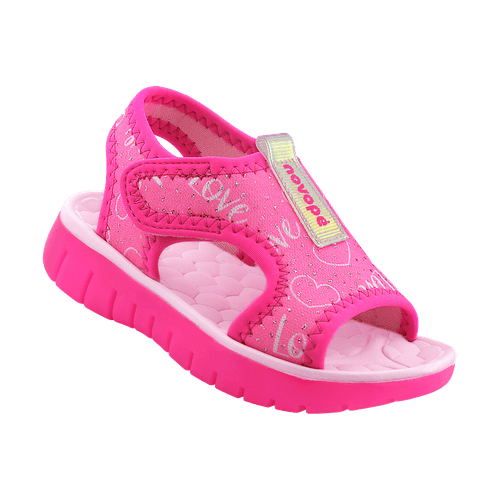 Sandália Infantil Novopé Flat Love Pink