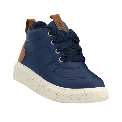 Tênis Bota ECO Infantil Novopé Marinho com Off White